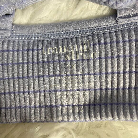 Tranquil & True Bra Bralette Blue Striped Women Teens Youth Sport Bra Stretch - Picture 6 of 11